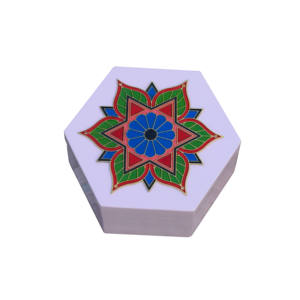 Classic Wooden Hand Painted Vintage Stylish Storage <b>Box</b> For Jewelry <b>Keepsake</b> Vanity With Hinged Lid For Homedecor Wedding Gift - Product Image 5