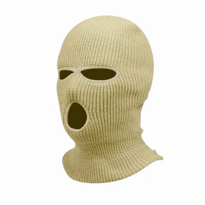 Balaclava en tricot marron à 3 trous, masque facial unisexe pour adulte, couverture chaude d'hiver pour l'extérieur, 100% acrylique - Product Image 2