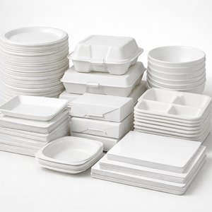 Assiette en papier kraft biodégradable de qualité alimentaire Eco, en bagasse vierge et paille de blé, pour vaisselle jetable - Product Image 4