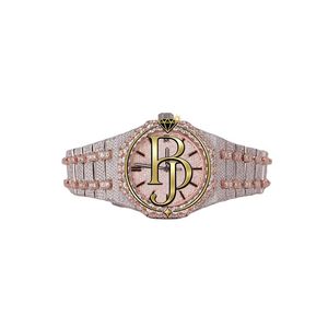 นาฬิกาข้อมือควอตซ์สแตนเลสสตีลทรงสี่เหลี่ยมสำหรับผู้ชายแบรนด์ Briva รุ่น Luxury ประดับเพชรแบบ Iced Dual Time สีดำ หน้าปัดแสดงวันที่ ตัดแบบ Baguette พรีเมียม หรูหรา ระดับ 10 - Product Image 2