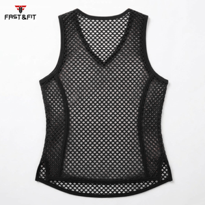 Chaleco Deportivo Transpirable para Hombre, Precio de Fábrica, Chaleco de Malla sin Mangas para Hombre, Chaleco Transparente en Venta - Product Image 5