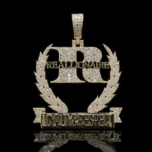 Colgante Hip Hop Personalizado con Diamantes de Imitación, Chapado en Oro, para Hombre, Estilo Ice Hustle Authority - Product Image 2