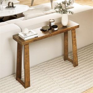 Consolle da ingresso salvaspazio da 43 pollici in legno massello di noce e gomma per corridoi stretti - Product Image 4