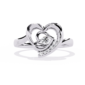 Bague Fleur Classique en Or Massif 14 carats pour Femme, Diamant Rond Taillé, Idéale pour Cadeau, Fiançailles, Anniversaire, Mariage - Product Image 5