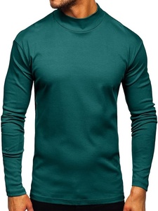 Pull à col roulé en tricot noir uni pour homme, manches longues, vêtements d'hiver - Product Image 5