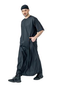 Vêtements islamiques à manches courtes pour l'été Thobe pour hommes Jubba Nouvelle arrivée Thobe pour hommes personnalisé Vente à chaud islamique Jubba pour hommes - Product Image 5