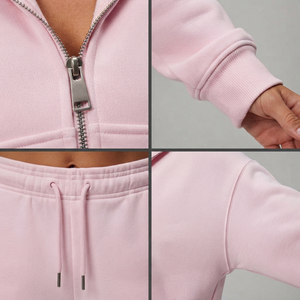 Cozy Full <b>Zip</b> Oversized Baggy Tracksuit For Women <b>Sweatshirt</b> And Relaxed Jogger Pants With Side Pockets Casual Streetwear Outfit - Product Image 6