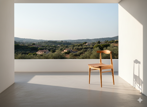 Silla de comedor para exteriores Phia Premium, hecha de madera de teca maciza, muebles elegantes para patio, estilo moderno minimalista. - Product Image 5