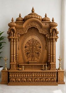 Buy Teak Wood Home Temple/<b>Mandir</b> Traditional Carved Teak Wood Pooja Temple for Indian Homes Manufacturer Exporter & Wholesale UK - Product Image 5