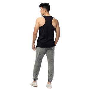 Camiseta sin mangas de punto para hombre, estilo formal, con cuello mandarín, de poliéster/spandex transpirable de secado rápido, antiencogimiento, con logo frontal, 180g - Product Image 6