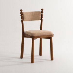 Modern Durable Upholstered <b>Dining</b> <b>Chair</b> with Wood Legs Rattan Frame Linen Seat Scandinavian Design for Home Furniture & Hotels - Product Image 1
