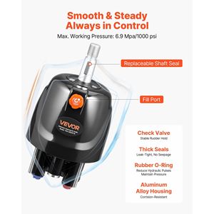 Kit Sistema di Sterzo Idraulico Marino per Imbarcazioni fino a 300 CV, Pompa Timone 6.9 MPa/1000 psi con Cilindro di Bloccaggio Bidirezionale - Product Image 3