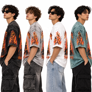 T-shirt Homme Eternal Flame Coupe Classique Design Uni Manches Courtes Col Rond Style Urbain Coton Jersey Longueur Standard Séchage Rapide - Product Image 3