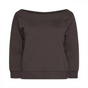 Sweat-shirt imprimé décontracté pour femme, coupe ample, à épaules dénudées, manches longues, doux et léger, idéal pour le quotidien - Product Image 1