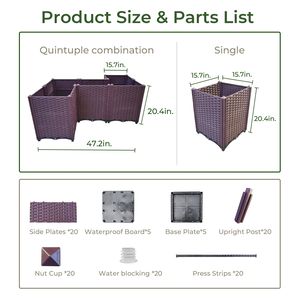 Kit de Jardinière Surélevée en Plastique - 5 Bacs de Culture de 20,5 pieds de hauteur avec Kit d'Entretien des Plantes pour Utilisation Intérieure et Extérieure - Product Image 5