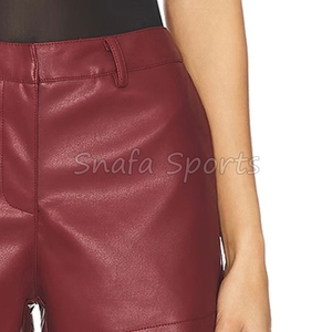 Best Selling Women's Casual Shorts New Arrival High Quality Lambskin Soft Leather Breathable Comfortable Mid Waist Elastic - Product Image 6