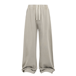 Pantalones de chándal holgados de corte recto para hombre, estilo urbano, personalizados, de corte extragrande y holgado, de felpa francesa de alto gramaje, con lavado ácido y estilo vintage - Product Image 3