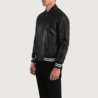 Veste universitaire personnalisée en cuir véritable coupe-vent et respirante, style Letterman, pour le baseball universitaire, fabrication sur mesure, vente en gros, logo personnalisé
