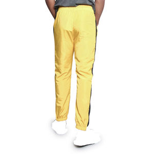 Pantalon de survêtement jaune brillant personnalisé pour homme, avec bande latérale, style hip-hop streetwear, coupe-vent imperméable pour le sport et le fitness, vente en gros - Product Image 3