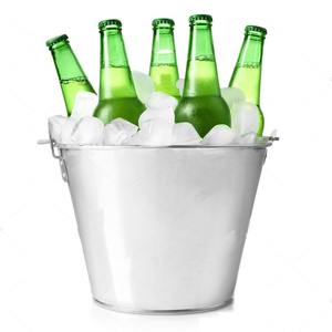 Moderno juego de cubitera metálica con ribete de cuentas y asas laterales, elegante enfriador de vino, bebidas y champán para bar, ideal para fiestas. - Product Image 3
