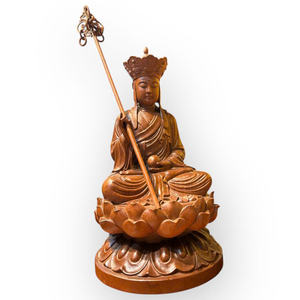 Estatua de Ksitigarbha Bodhisattva Tallada en Madera de Huong de un Solo Bloque, Diseño Feng Shui, Marca Tam Viet, Modelo A170, Origen Vietnam - Product Image 6