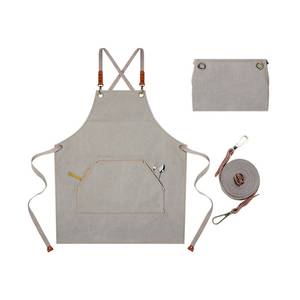 Luxury Salon Worker Uniform Lightweight Canvas Apron Multi-Pocket Hairdresser Vest Detachable Genuine Leather Straps Tattooist - Product Image 3