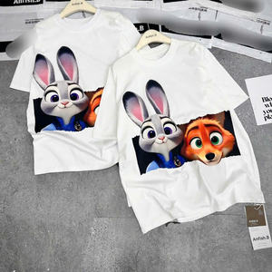 เสื้อยืดลายการ์ตูนน่ารักสำหรับผู้หญิง-ผ้าฝ้ายนุ่มระบายอากาศได้ดี สไตล์ลำลอง เข้ากับกางเกงยีนส์ กระโปรง และกางเกงขาสั้นได้อย่างลงตัว - Product Image 5