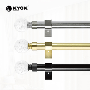 KYOK Acier durable Fournisseur en vrac de Chine Tringle à rideaux double avec embouts - Product Image 1