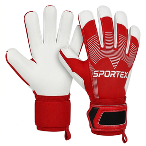 ถุงมือผู้รักษาประตู Sportex Professional สีแดง ผลิตจากยางเยอรมันแบบ Contact Latex ทรง Negative Cut สำหรับฟุตบอล  ความหนา 4 มม.  ยึดเกาะดีเยี่ยม ระบายอากาศได้ดี - Product Image 1