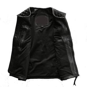 Moto เสื้อกั๊กหนังแท้สำหรับผู้ชาย, เสื้อกั๊กหนังแท้สำหรับผู้ชายเสื้อสำหรับนักขี่มอเตอร์ไซค์ - Product Image 2