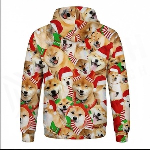 Sudadera con Capucha Navideña para Hombre North Approach, con Estampado de Shiba Inu, Informal, de Invierno, Corte Regular, Tejido de Poliéster - Product Image 2