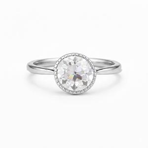 Bague solitaire en or jaune véritable 14K 18K avec diamant de laboratoire taille ronde, pour mariage, fiançailles, promesse, cadeau de Saint-Valentin pour femme - Product Image 6