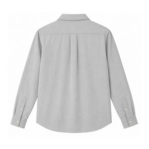 <b>Mens</b> Light <b>Grey</b> Long Sleeve Button Up <b>Shirt</b> Classic Collar Regular Fit Minimalist Smart Casual Office Wear Woven <b>Shirt</b> Custom - Product Image 2