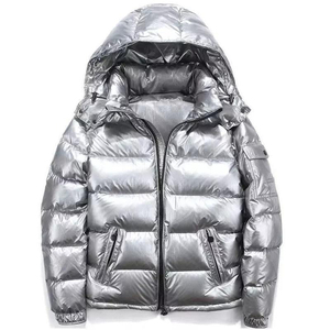 Green Hooded Down Bubble <b>Jacket</b> With Fur Trim Zipper Closure Casual Winter Coat Short Slim Fit Thick Windproof <b>Jackets</b> For Men - Product Image 6