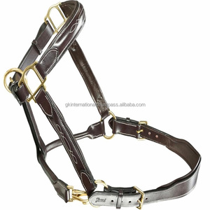 High Quality English Leather Anatomic Horse <b>Halter</b> Comfortable Padding Fancy Stitching Adjustable Leather Horse <b>Halter</b> - Product Image 3