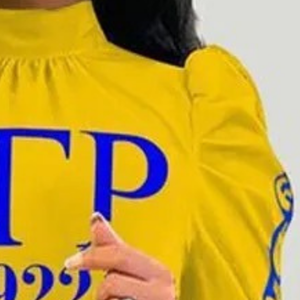 Blusa Elegante de Manga Larga con Cuello Medio Alto y Mangas Abullonadas Sigma Gamma Rho para Mujer, Prenda Casual y a la Moda, Ropa Personalizada - Product Image 2