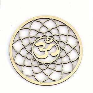 Décoration murale artisanale en bois Om Mandala pour la maison, la méditation, la salle de yoga, décoration spirituelle, art mural traditionnel indien - Product Image 4