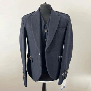 Veste et Gilet Kilt en Tweed Écossais Bleu Marine à Motif Argyle, 5 Boutons, Vente en Gros OEM ODM 2026 - Product Image 1