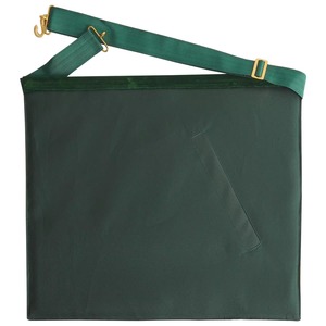 Delantal Masónico para Miembros de Grados de la Francmasonería, Borde de Terciopelo Verde con Trenza Metálica y Bordado a Mano, Delantales de Regalia Masónica de Prestigio - Product Image 3
