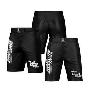 Shorts de kickboxing personnalisés OEM/ODM avec votre propre logo et design, imprimés par sublimation, en polyester et élasthanne extensible dans les 4 sens, équipement de MMA - Product Image 4