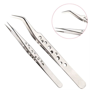 Pince à cils professionnelle de haute qualité en acier inoxydable avec strass, outil de pose pour extensions - Product Image 5