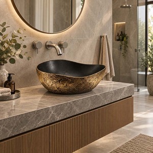 Lavabo de Lujo de Tendencia con Detalles Ornamentales para Baños de Diseño - Product Image 5