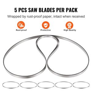 Lama a nastro per affettatrice in acciaio al carbonio da 82,3x0,63x0,02 pollici, 5 pz/confezione, lama di ricambio per affettatrici di carne - Product Image 6