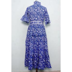 Robe longue à manches longues pour femme, en coton 100% respirant, imprimée, décontractée et de soirée, idéale pour le printemps et l'été – Vente en gros - Product Image 6