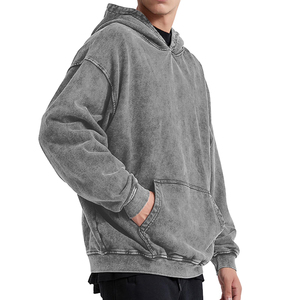 Sudaderas con Capucha de Algodón 100% para Hombre, Estilo Vintage, Oversize, con Bolsillos, Tejido Terry, Ecológicas, OEM - Product Image 5