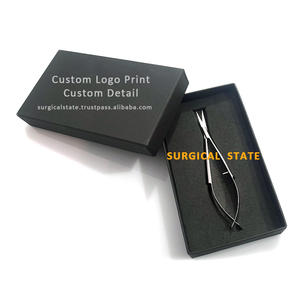 Ciseaux de manucure en acier inoxydable de couleur argentée et personnalisée avec lames droites et courbes tranchantes pour le soin des cuticules des ongles - Product Image 6