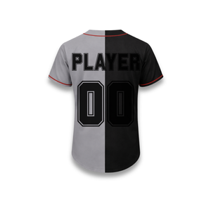 Custom Baseball Jersey Black Gray Color Short Sleeve Embroidery Logo Unisex Adult <b>Moisture</b> Wicking Regular Fit - Product Image 2