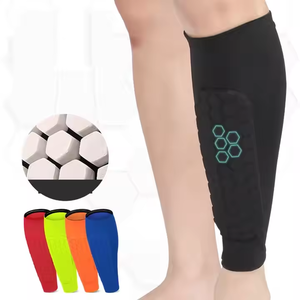 Polyester Spandex Soccer Shin Guard <b>Compression</b> Calf Sleeve Leg Strap Support Brace Pads Basic Protection Custom Printing Logo - Product Image 2