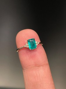 Emerald <b>Ring</b> Sterling Silver <b>Ring</b> May Birthstone Women Jewelry Gold Plated <b>Ring</b> Minimalist <b>Ring</b> Gift For Her Elegant Fashion - Product Image 5