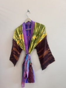 Kimono Tradicional Vintage Hecho a Mano de Seda para Mujer, Vestido de Verano - Product Image 6